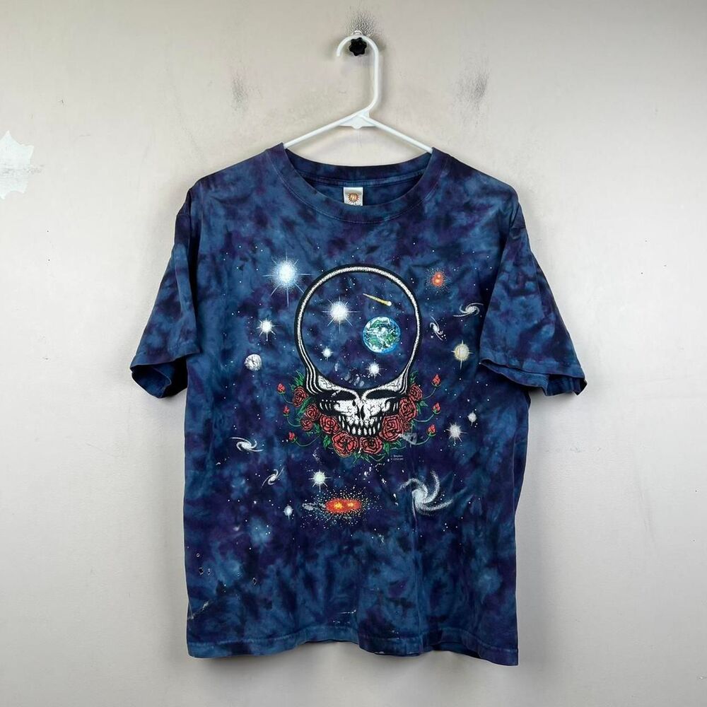 Vintage 1997 Grateful Dead Shirt  Blue Tie Dye Space Your Face Sundog Size M
